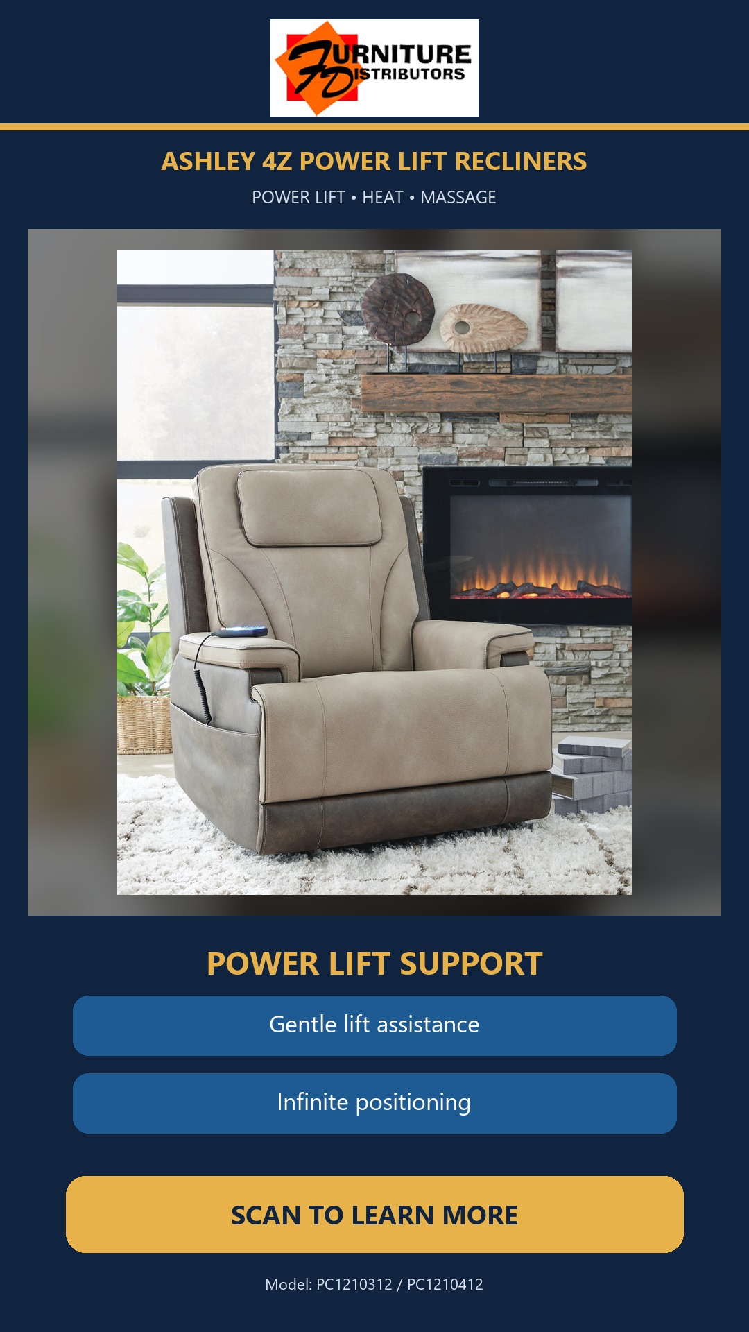 Ashley 4Z Power Lift Recliners video poster
