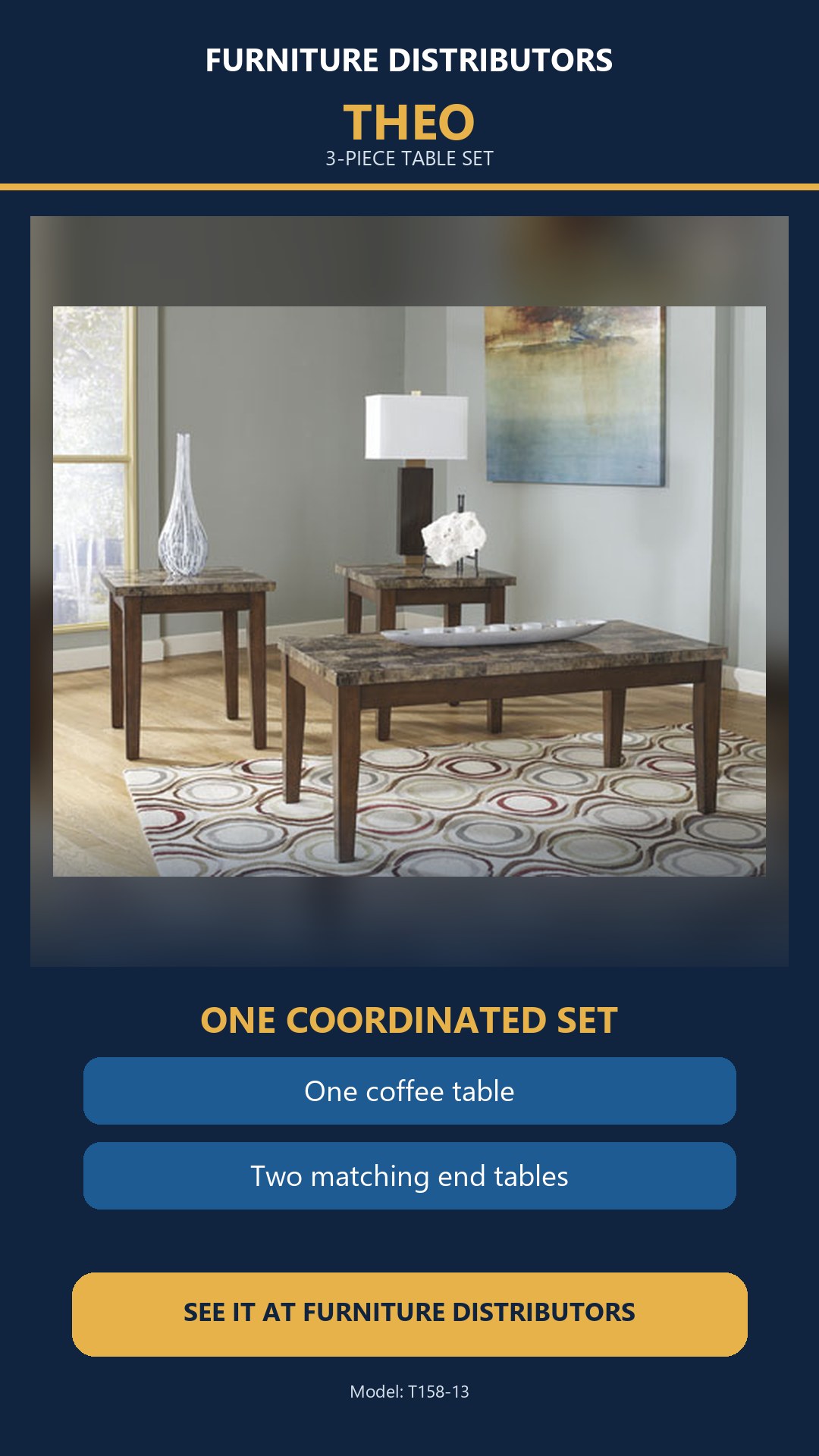 Theo 3-Piece Coffee and End Table Set product video poster