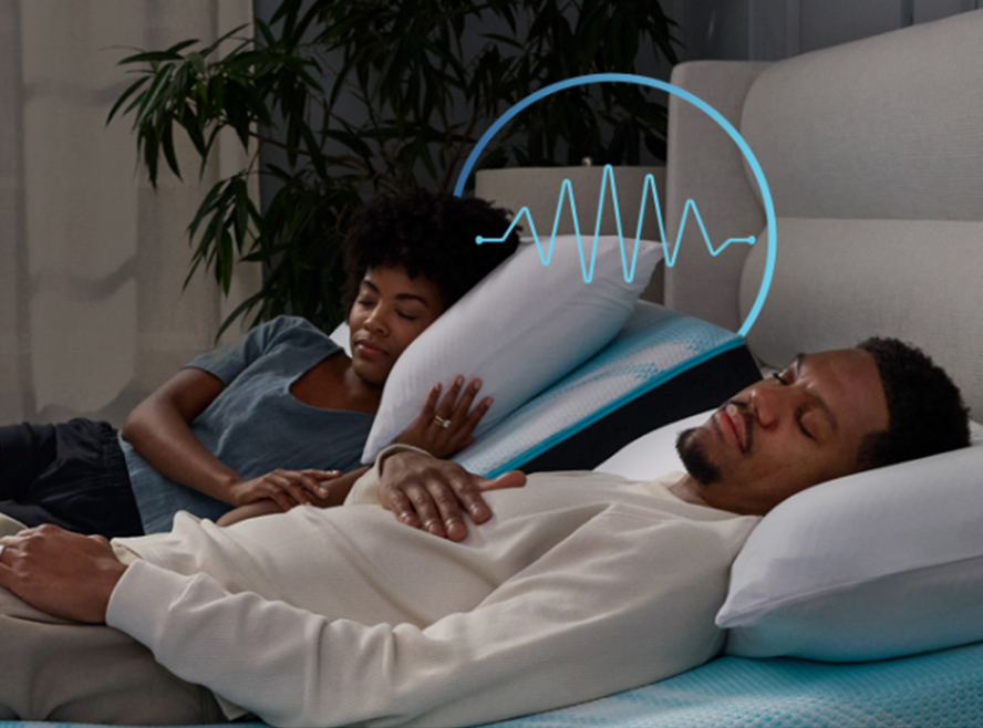 Person relaxing on an adjustable base