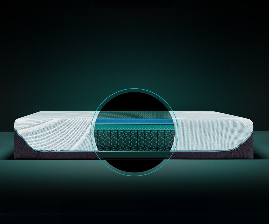 TEMPUR hybrid mattress layers and premium springs